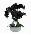 60cm Orchid Artificial Black - White Ceramic Planter