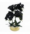 60cm Orchid Artificial Black - Gold Ceramic Planter