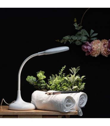 Desk Lamp Magnifier White 52cm Height 3X Magnification Flexible Gooseneck