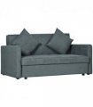 HOMCOM 2 Seater Sofa Bed Convertible Bed Settee with 2 Cushions Storage