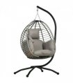 Outsunny Hanging Swing Chair with Thick Cushion, Patio Hanging Chair, Grey