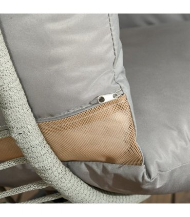 Outsunny Hanging Swing Chair with Thick Cushion, Patio Hanging Chair, Grey