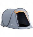 Outsunny Pop up Camping Tent for 2 Man, 2000mm Waterproof with Carry Bag, Grey