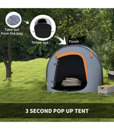 Outsunny Pop up Camping Tent for 2 Man, 2000mm Waterproof with Carry Bag, Grey