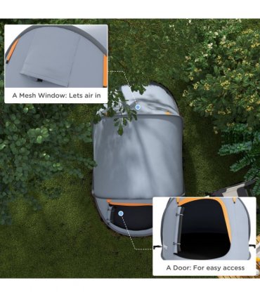 Outsunny Pop up Camping Tent for 2 Man, 2000mm Waterproof with Carry Bag, Grey