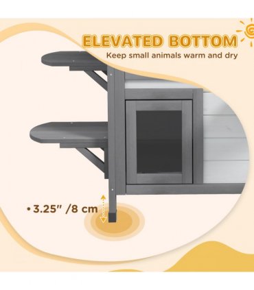PawHut Kitten Condo with Openable Roof, Catio Enclosure Furniture, White