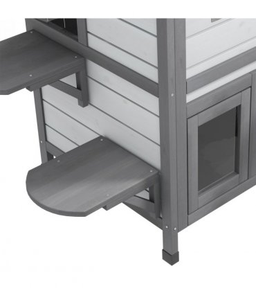 PawHut Kitten Condo with Openable Roof, Catio Enclosure Furniture, White
