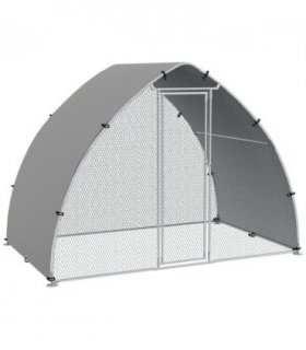 PawHut Walk-In Chicken Run with Cover, for 4-6 Chickens, 3 x 1.9 x 2.2m