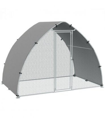 PawHut Walk-In Chicken Run with Cover, for 4-6 Chickens, 3 x 1.9 x 2.2m