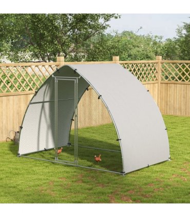 PawHut Walk-In Chicken Run with Cover, for 4-6 Chickens, 3 x 1.9 x 2.2m