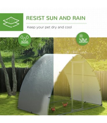 PawHut Walk-In Chicken Run with Cover, for 4-6 Chickens, 3 x 1.9 x 2.2m