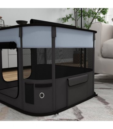 PawHut Portable Dog Pen for Puppies, Rabbits, Kittens, Guinea Pigs - Grey
