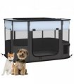 PawHut Portable Dog Pen for Puppies, Rabbits, Kittens, Guinea Pigs - Grey