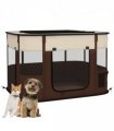 PawHut Portable Dog Pen for Puppies, Rabbits, Kittens, Guinea Pigs - Brown