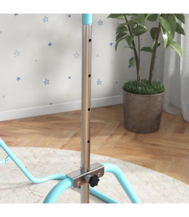 HOMCOM Kids Gymnastic Bar with Adjustable Height, Foldable Training Bar - Blue
