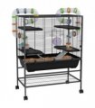 PawHut Large Hamster Cage, Rat Cage with Wheels, Tubes, Storage Shelf, Ramps