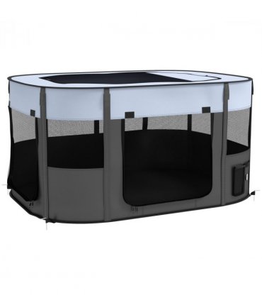 PawHut Portable Dog Pen for Puppies, Rabbits, Kittens, Guinea Pigs - Grey