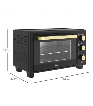 Countertop Oven 16L    Black Metal Stainless Steel Tempered Glass