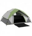 Camping Tent Grey and Green Fabric Shell 270L x 210W x 150Hcm 4-5 Man Waterproof