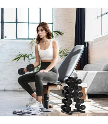 Steel Black 66H x 35L x 33Wcm Dumbbell Rack Stand for Home Gym Exercise