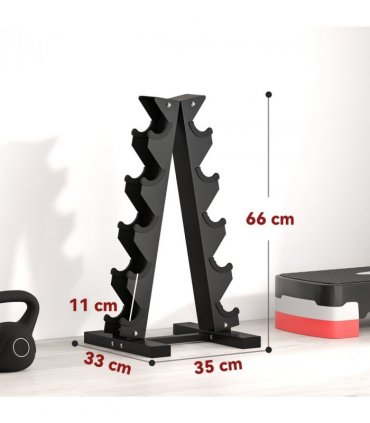 Steel Black 66H x 35L x 33Wcm Dumbbell Rack Stand for Home Gym Exercise