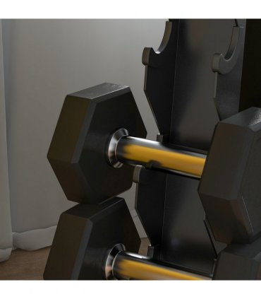 Steel Black 66H x 35L x 33Wcm Dumbbell Rack Stand for Home Gym Exercise