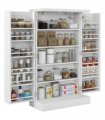HOMCOM Kitchen Cupboard with Double Doors, 5-Tier Shelf, 12 Spice Racks, White