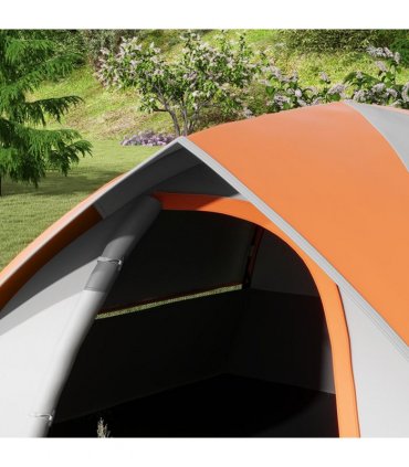 Camping Tent Grey and Orange 270L x 210W x 150Hcm One room 4 person tent