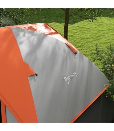 Camping Tent Grey and Orange 270L x 210W x 150Hcm One room 4 person tent