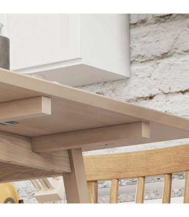 Extendable Kitchen Table for 2-4, Folding Drop Leaf Dining Table for Small Space