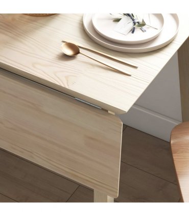 Extendable Kitchen Table for 2-4, Folding Drop Leaf Dining Table for Small Space