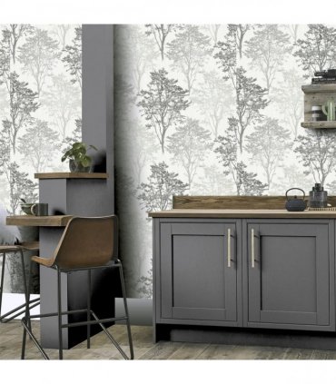 Wildwood Mono Wallpaper sw12