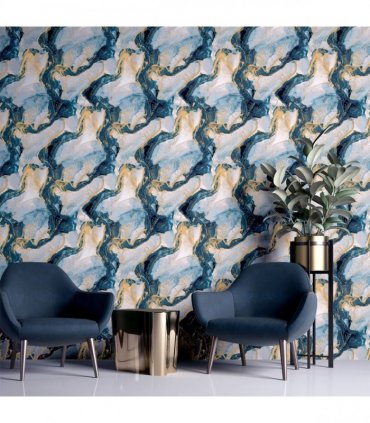 Abstract Marble Teal/Gold sw12