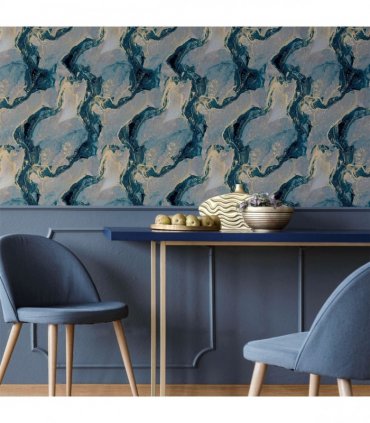 Abstract Marble Teal/Gold sw12