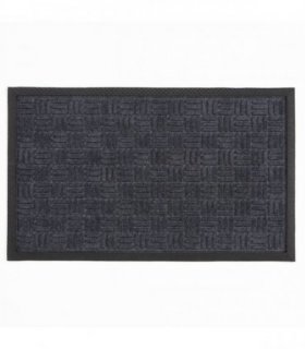 Millbrook Cross Embossed Backed Polypropylene 45x75cm Grey Doormat