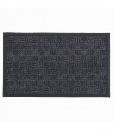 Millbrook Cross Embossed Backed Polypropylene 45x75cm Grey Doormat