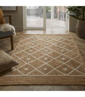 Prestbury Diamond Handbraided 120x170cm Natural Rug