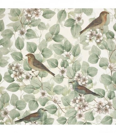 Birds & Blossoms Green sw12