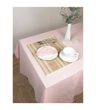 Avon 100% Cotton 240x140cm Blush Tablecloth
