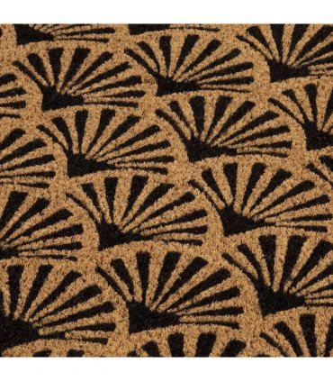 Astley Scallop Deco Latex Backed Coir 45x75cm Black Doormat