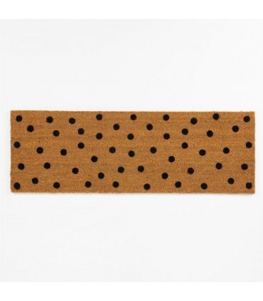 Astley Printed Totally Dotty PVC Backed Coir 40x120cm Natural Doormat