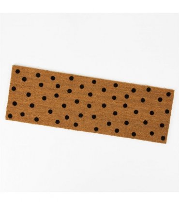 Astley Printed Totally Dotty PVC Backed Coir 40x120cm Natural Doormat