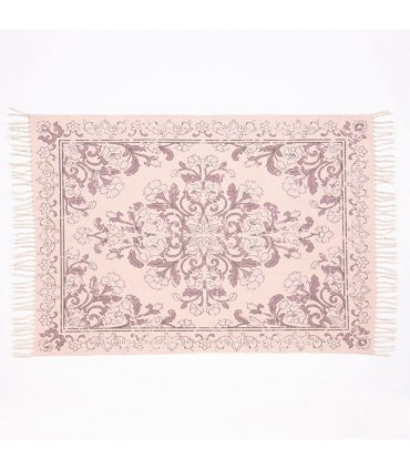 Kew Antique Printed 120x170cm Mauve Rug with Tassel