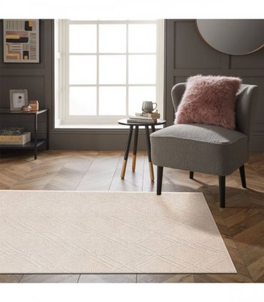 Blenheim Diamond 100% Pet 120x170cm Cream Rug