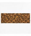 Astley Printed Hand Drawn Hearts PVC Backed Coir 40x120cm Natural Doormat