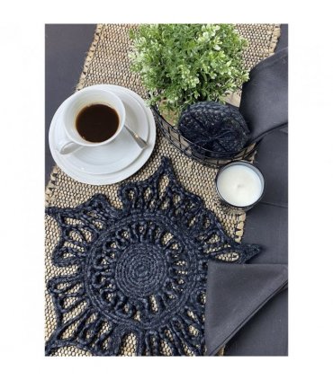 Severn Jute Star 36x36cm Black Set of 2 Placemats
