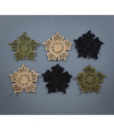 Severn Jute Star 36x36cm Black Set of 2 Placemats