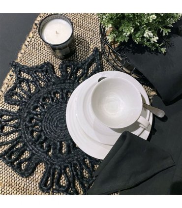 Severn Jute Star 36x36cm Black Set of 2 Placemats
