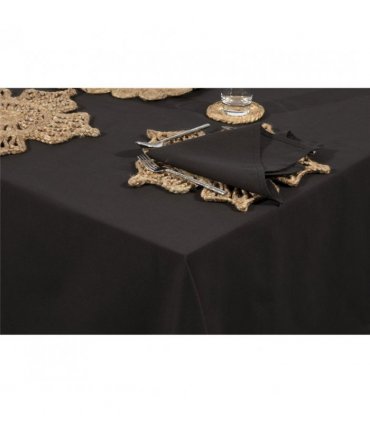 Avon 100% Cotton 240x140cm Black Tablecloth