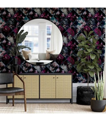 Floral Collage Plum & Teal sw12
